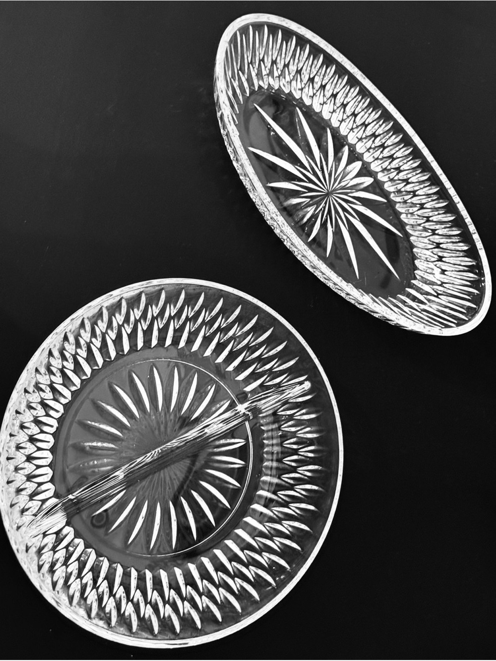 VTG 2 Pc. PRINCESS HOUSE Royal Highlights Crystal Serving Dishes